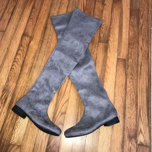 Suede thigh high boots